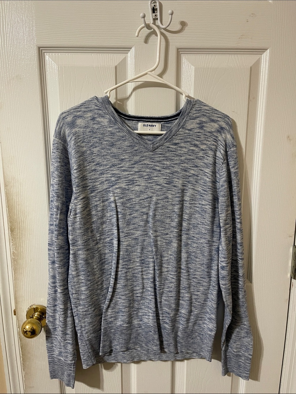 Old Navy Men's Light Blue Heather V-Neck Sweater